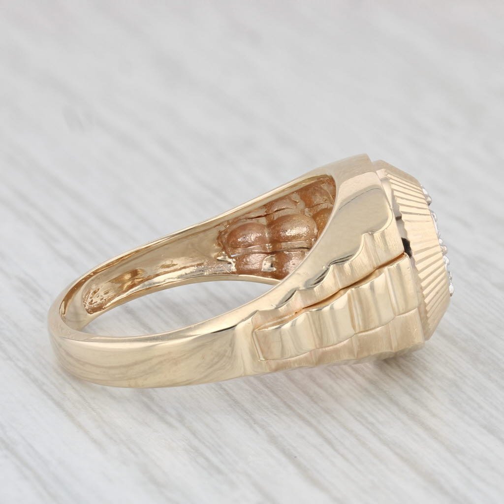 0.14ctw Diamond Ring 14k Yellow Gold Size 11.75 Men's Wedding Band