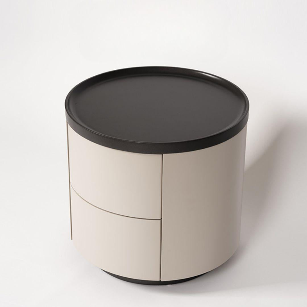 Ellie Cream Style Round Nightstand