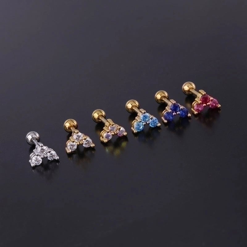 Ear Cartilage Rings & Studs Heart Copper Plating Artificial Gemstones