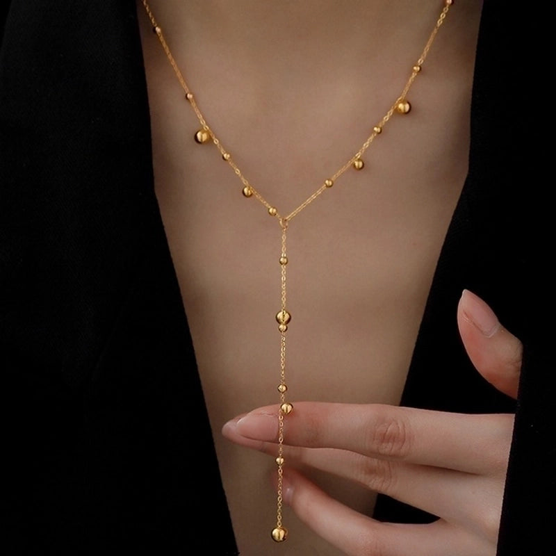 Minimalist Solid Color Titanium Steel Long Necklace