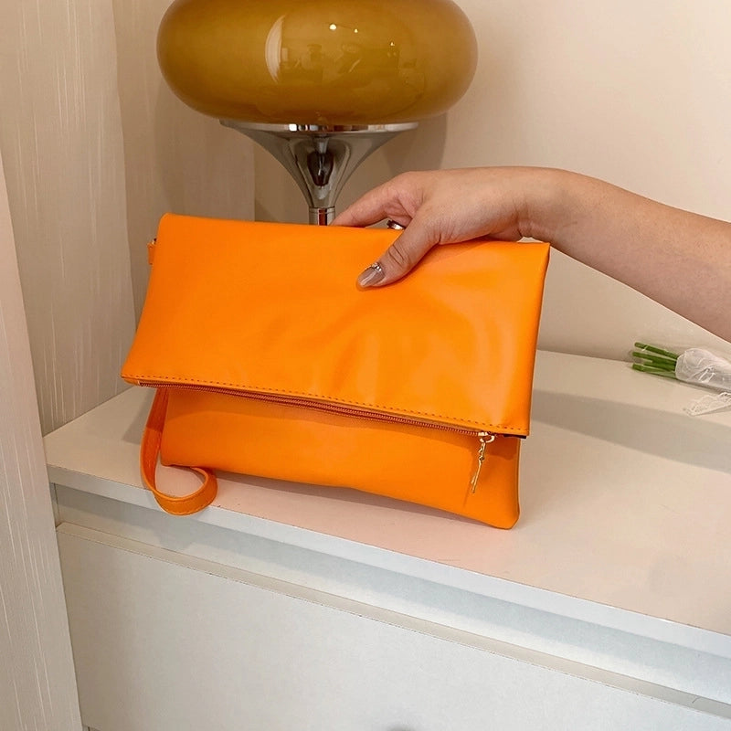 Women's Small All Seasons Pu Leather Solid Color Fashion Square Magnetic Buckle Clutch Bag