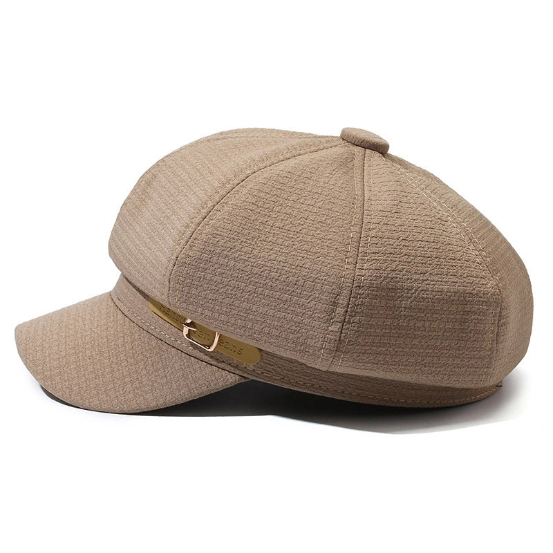 Peaked Beret Female Autumn And Winter New British Retro Octagonal Hat Net Red Face Small Painter Hat