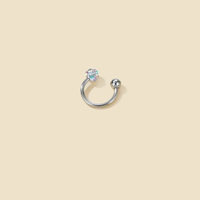 1 Piece Nose Rings & Studs Minimalist Geometric 304 Stainless Steel Rhinestones Nose Rings & Studs