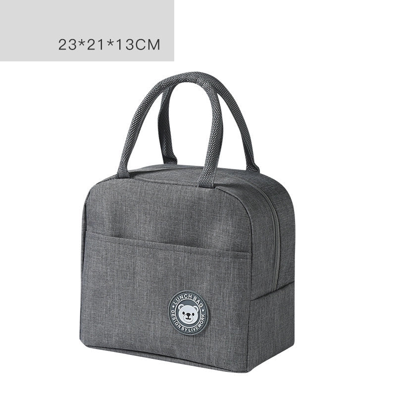 Kid's Adults Polyester Solid Color Classic Style Weave Square Zipper Lunch Bag Handbag