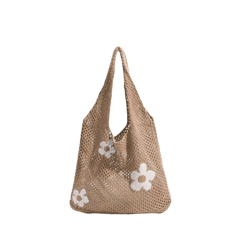 Women's Medium Polyester Flower Cute Square Open Tote Bag