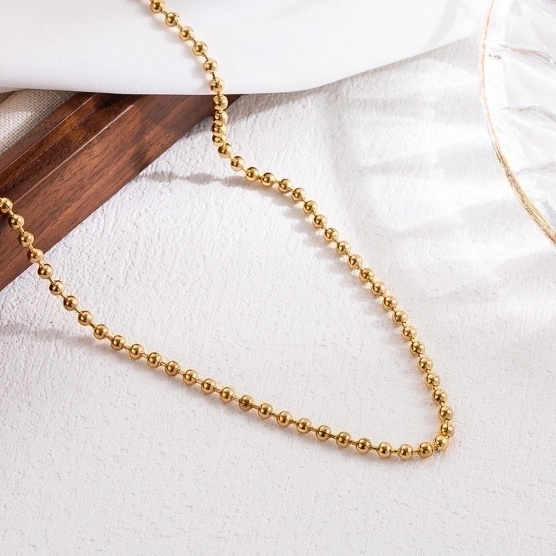 Elegant Minimalist Solid Color 304 Stainless Steel 18K Gold Plated Stainless Steel Necklaces