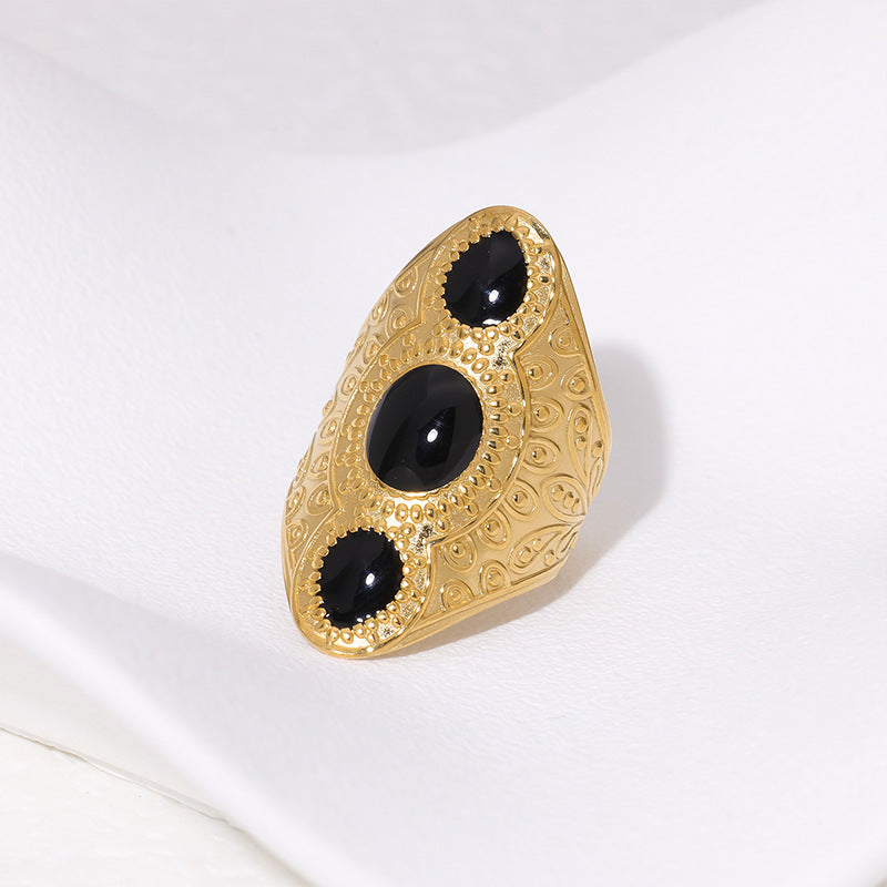 Open Ring Ellipse Round Geometric Stainless Steel Electroplating Rings