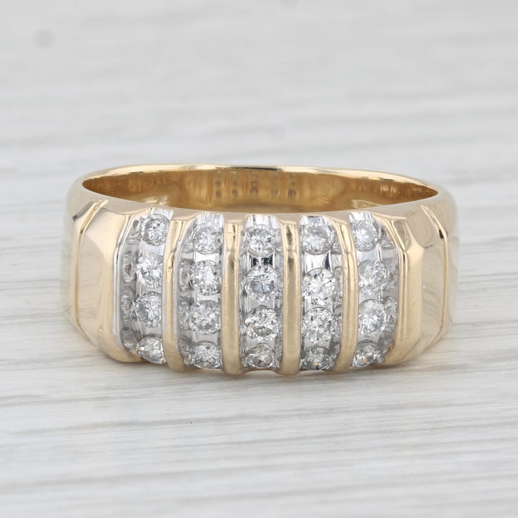 0.50ctw Diamond Ring 14k Yellow Gold Size 10 Men's
