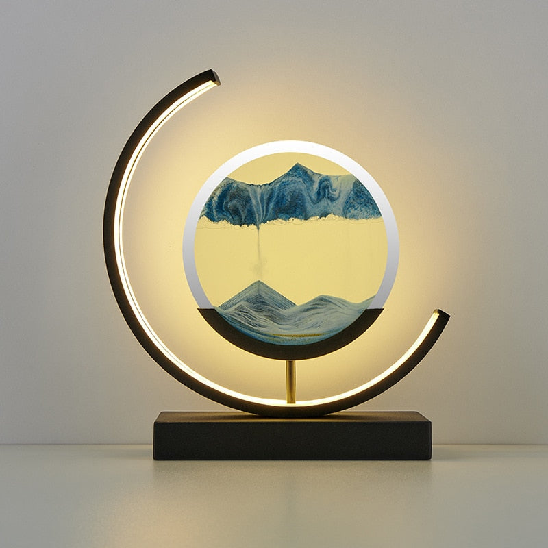 Sand And Water Moving Art LED Moon Lamp