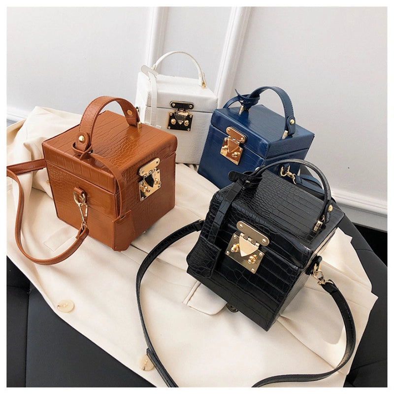 New Crocodile Pattern Box Versatile Shoulder Fashion Popular Messenger Bag
