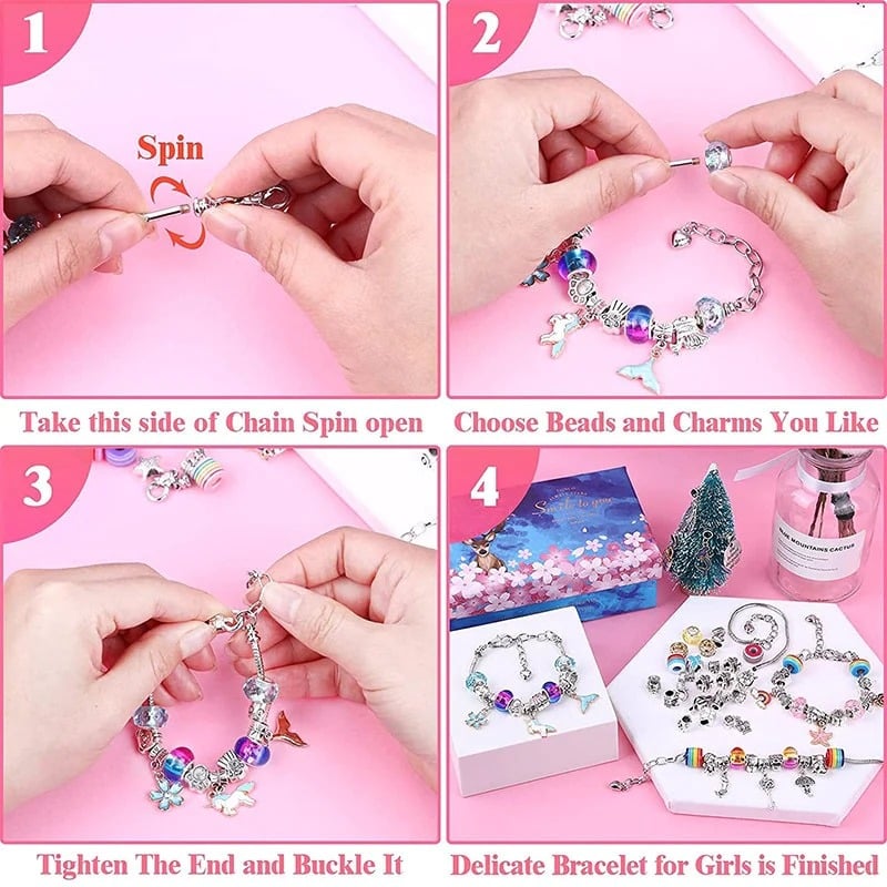 (🔥2022 TOP 1 TRENDING🔥)Charm Bracelet Jewerly Making Kit(Buy 3sets and Get 3rd for Free )