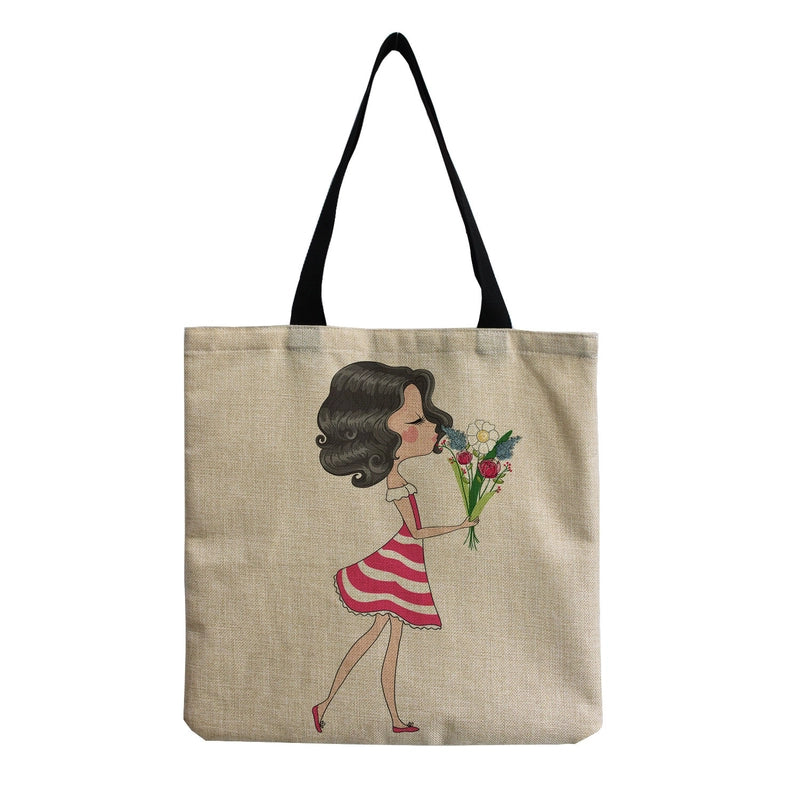 Women's Cotton And Linen Multicolor Vintage Style Vacation Square Open Shoulder Bag