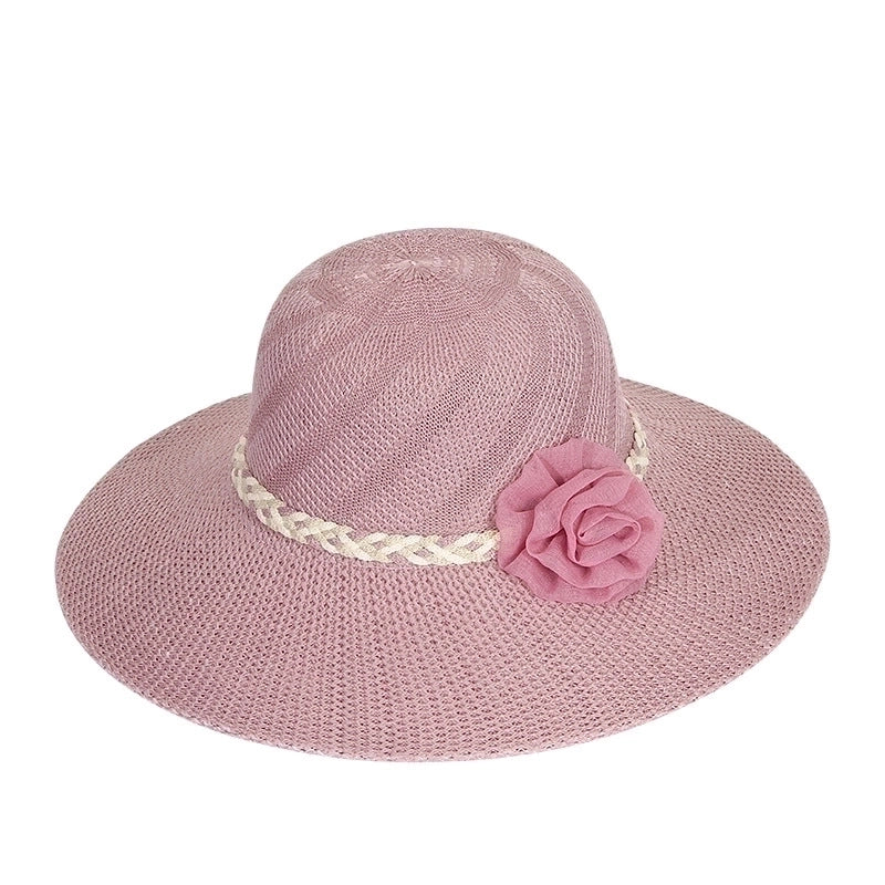 Women's Minimalist Flower Big Eaves Straw Hat