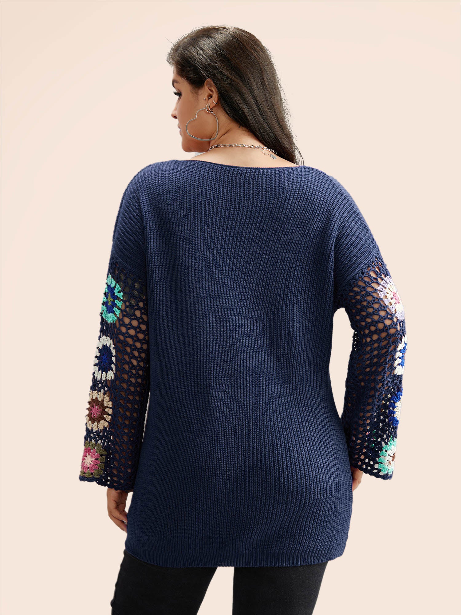 Floral Embroidered Hollow Out Pullover