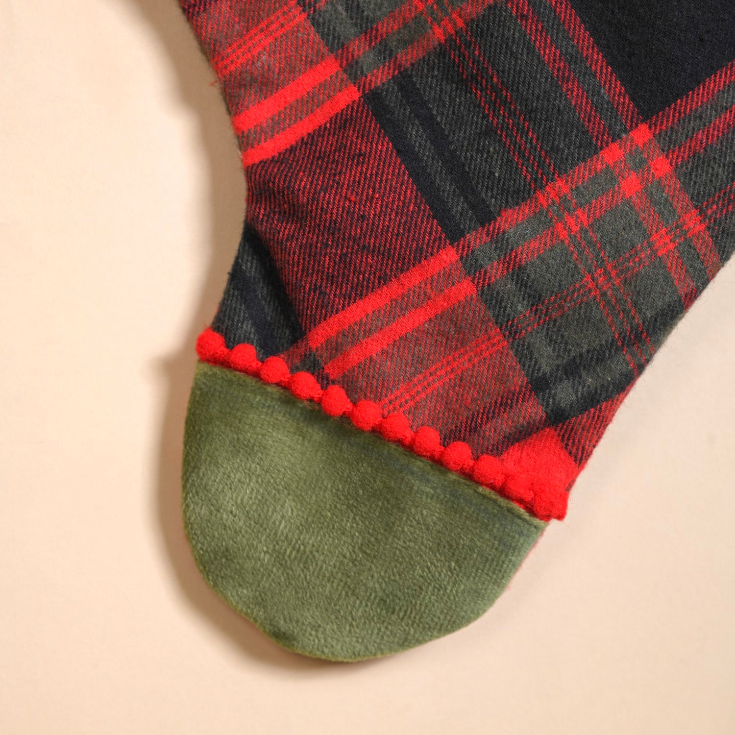 Plaid Bell Santa Stockings Set Of 2