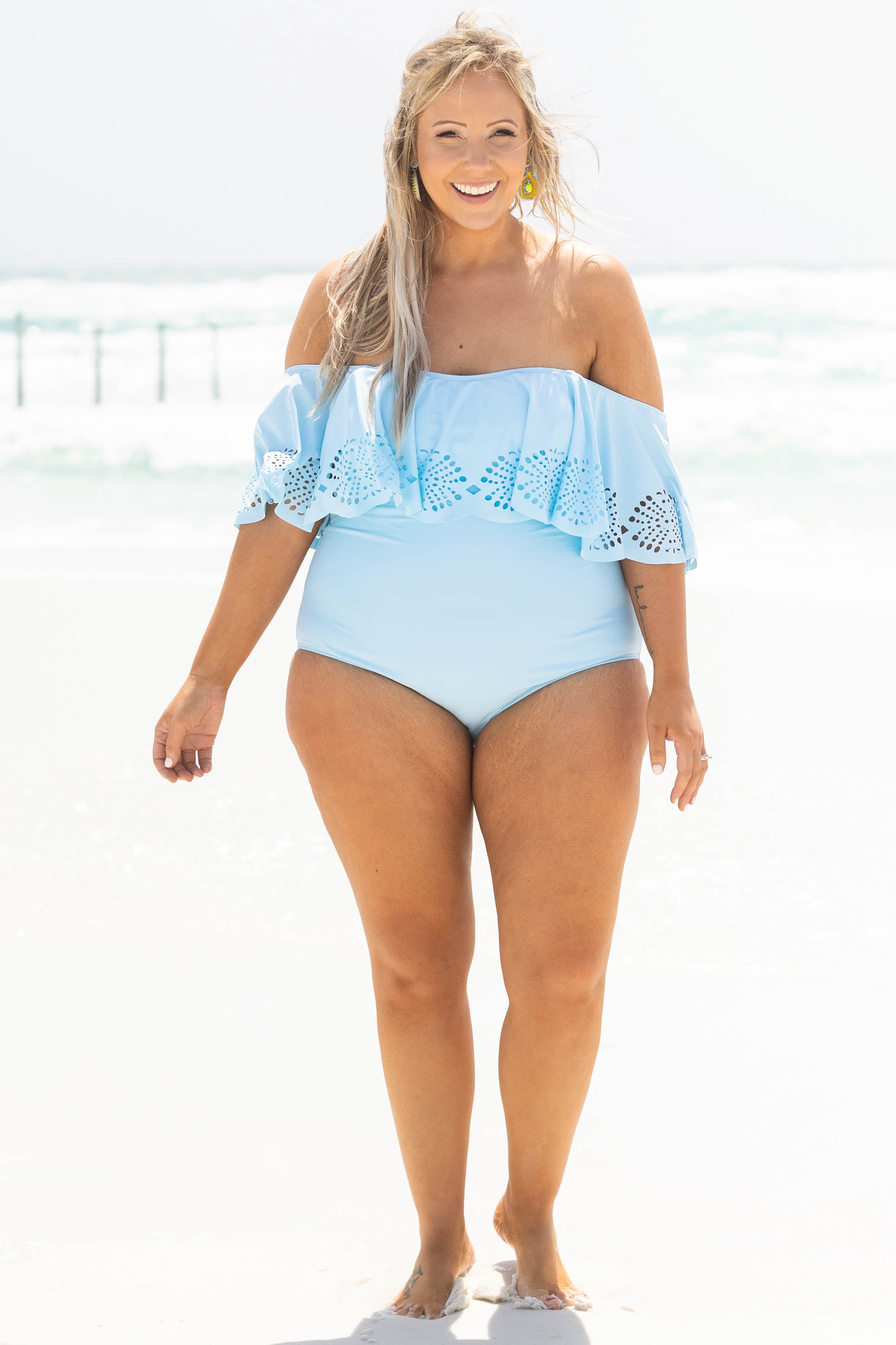 Sunrise and Shine Swimsuit. Cornflower Blue