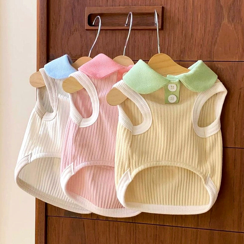 Breathable Contrast Color Collar Dog Cat Vest