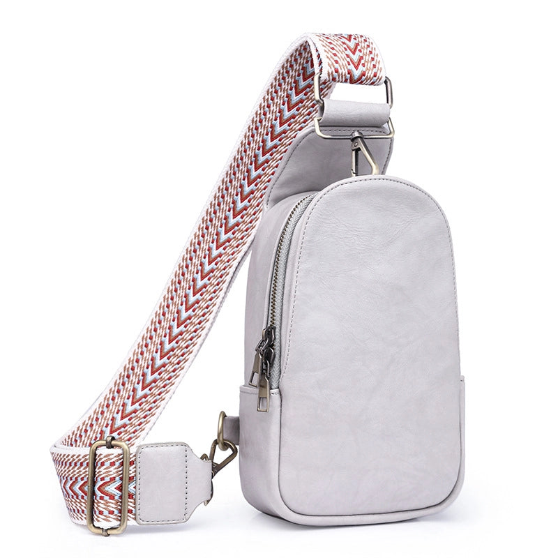 Vintage Style Fashion Color Block Pu Leather Water Repellent Waist Bags