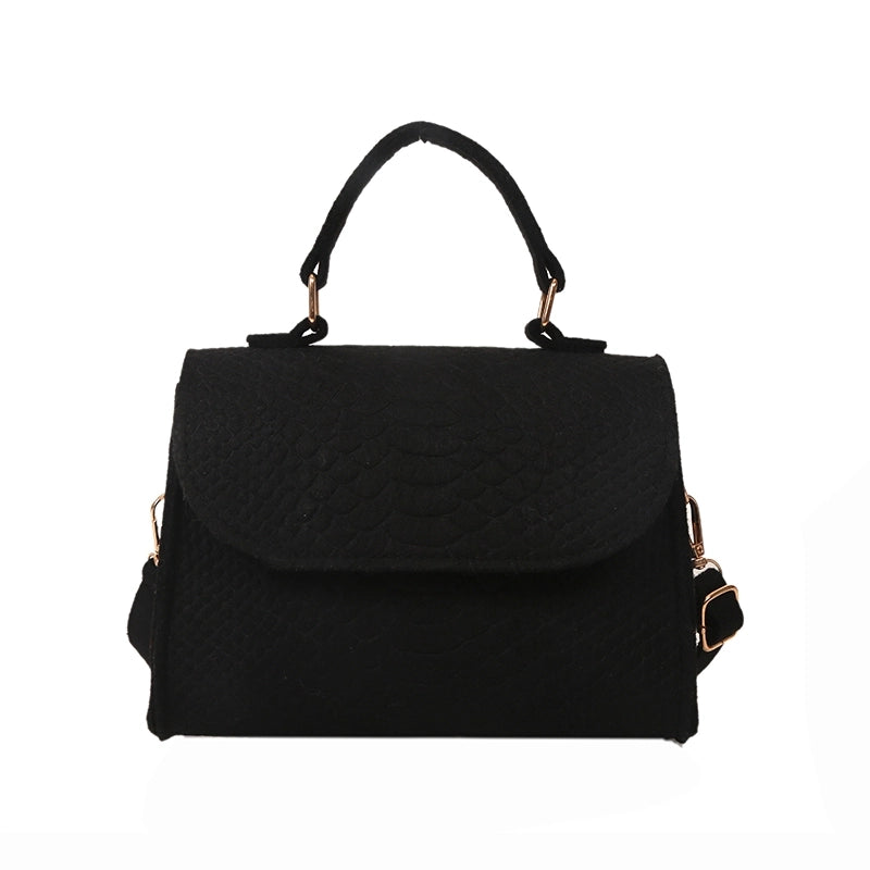 Women's Mini Pu Solid Color Crocodile Fashion Square Magnetic Buckle Flip Cover Shoulder Bag Handbag Crossbody Bag