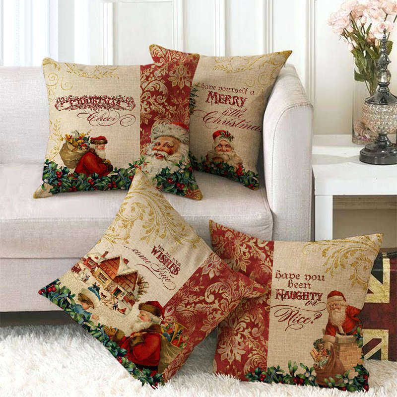 18 Cojines Merry Xmas Couch Throw Pillow Cover Case Home Sofa Decor Pillowslip