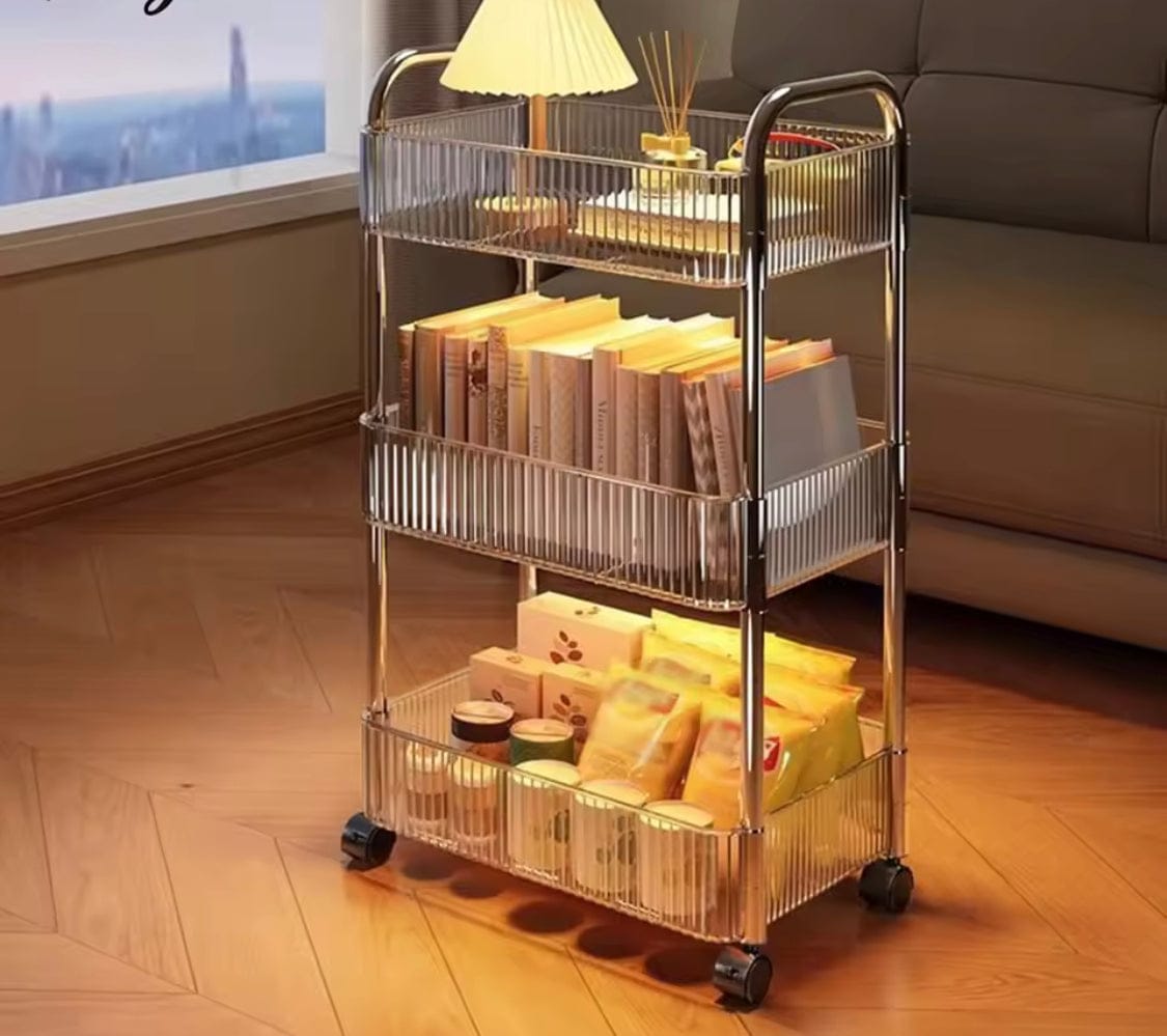 3 Layer Acrylic Trolley Storage Shelves trolley