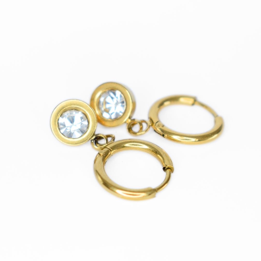 Framed diamond hoop - Gold