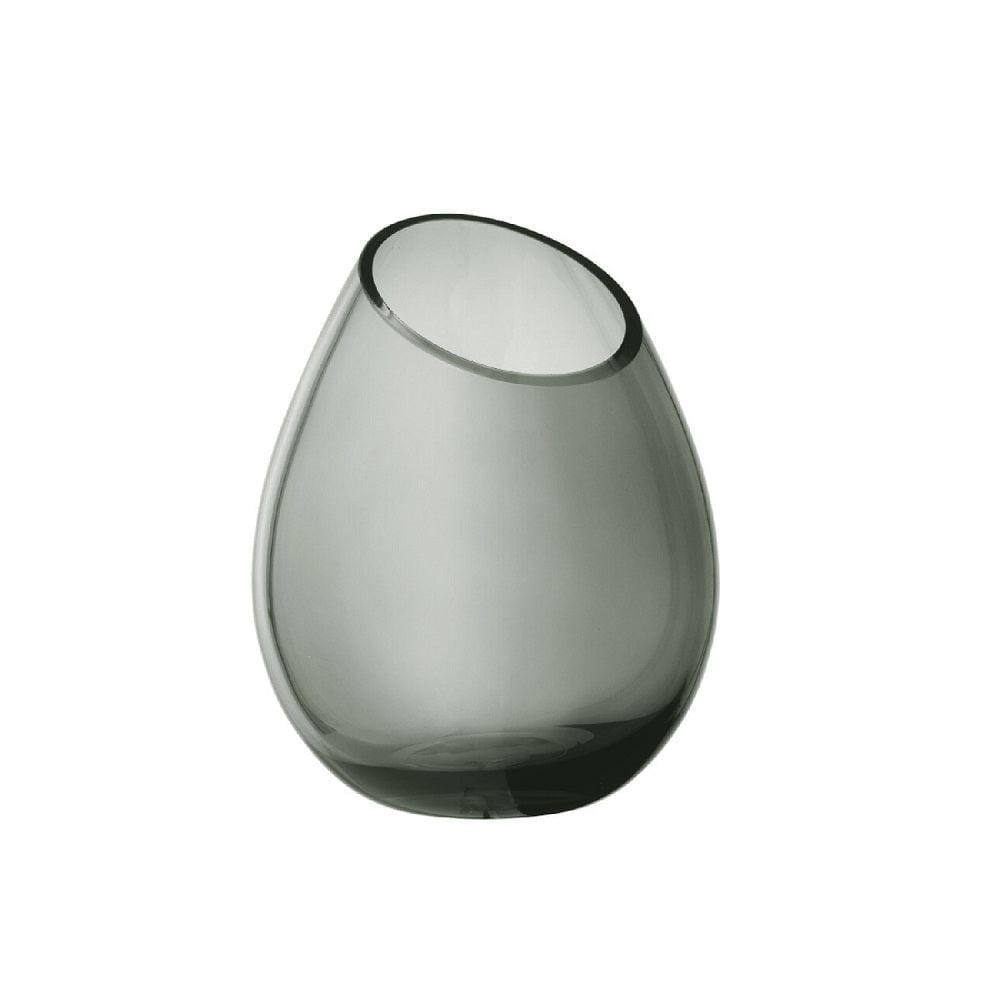 Drop Handblown Glass Vase Medium - Smoke