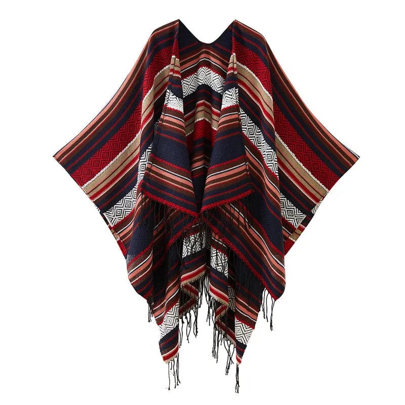 Women's Ethnic Style Color Block Polyester Shawl