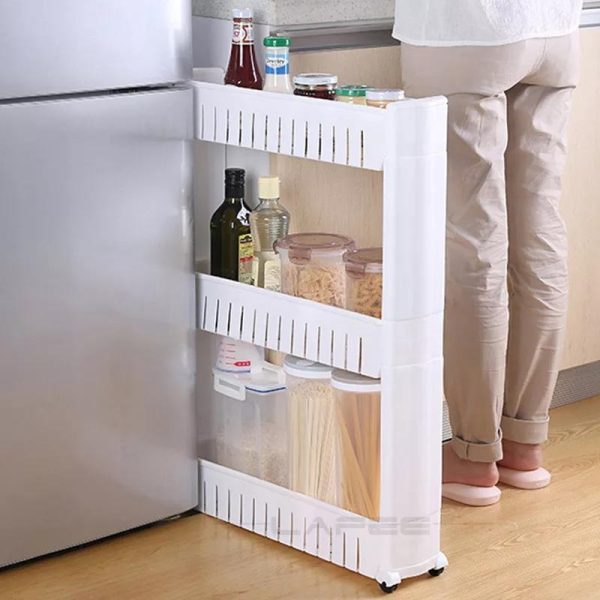 Mobile Shelving Unit Organizer Slide-Out Slim Storage Cart