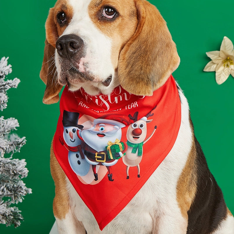 Minimalist Polyester Christmas Christmas Tree Santa Claus Pet Saliva Towel