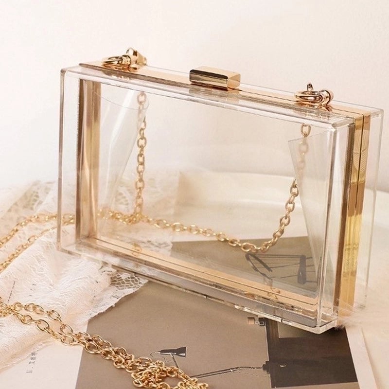 Transparent Arylic Transparent Square Evening Bags