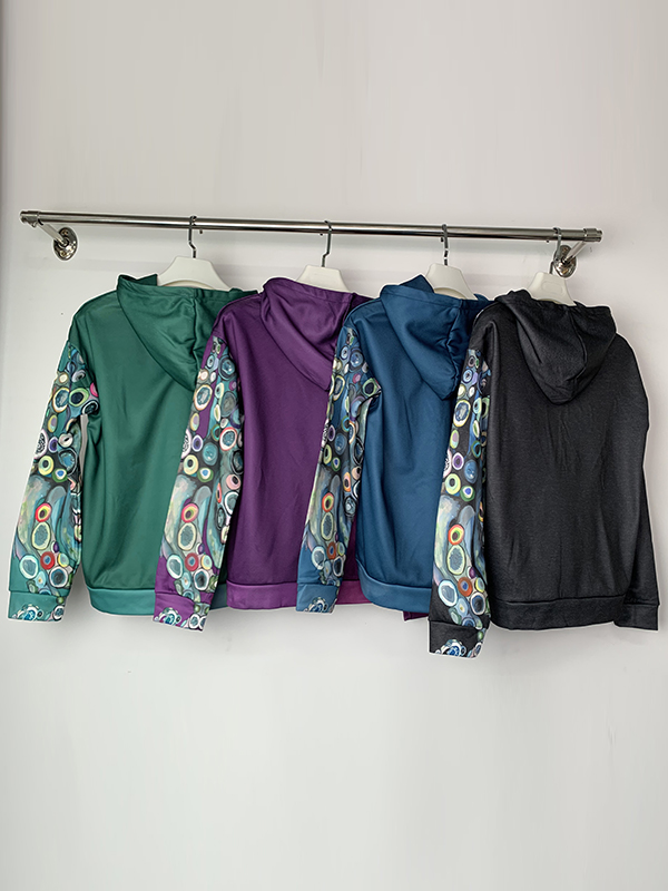 Long Sleeves Printed Hooded Hoodies Tops