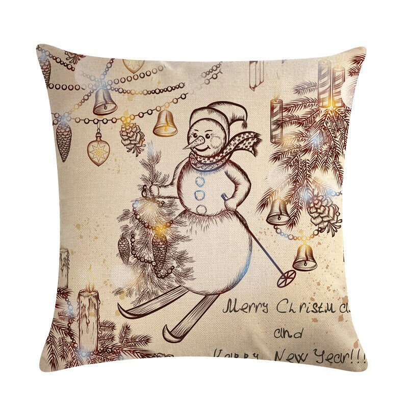 18 Cojines Merry Xmas Couch Throw Pillow Cover Case Home Sofa Decor Pillowslip