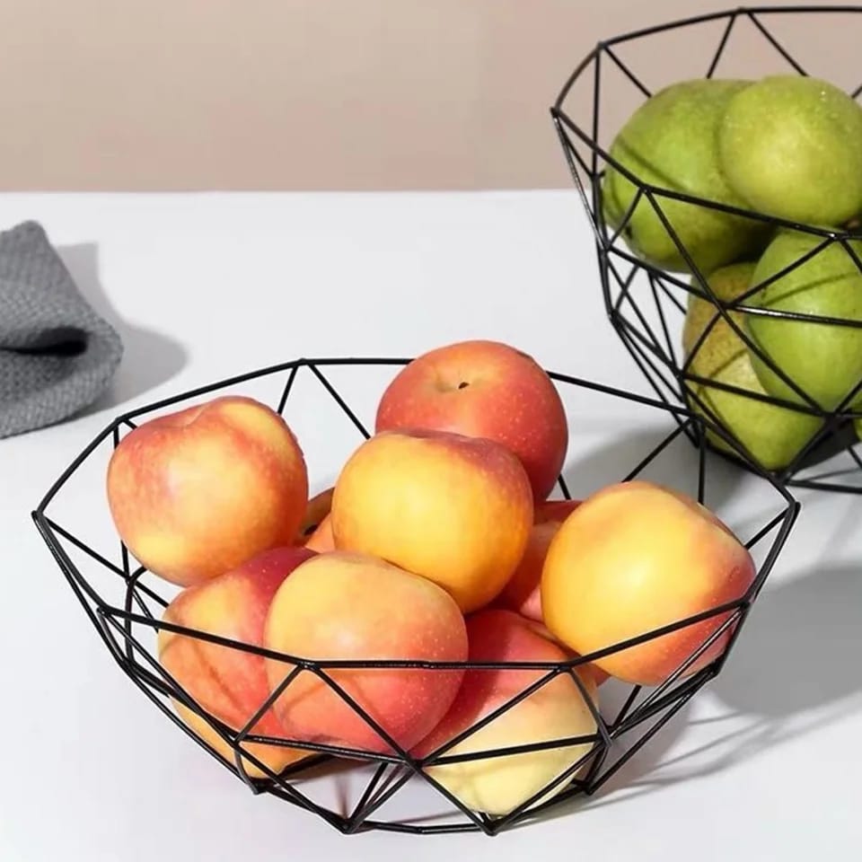 Creative Iron Fruit Basket-(5291) Black