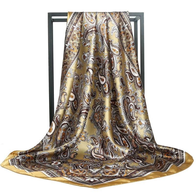 Women's Vintage Style Ethnic Style Printing Polyester Satin Silk Scarf Kerchief