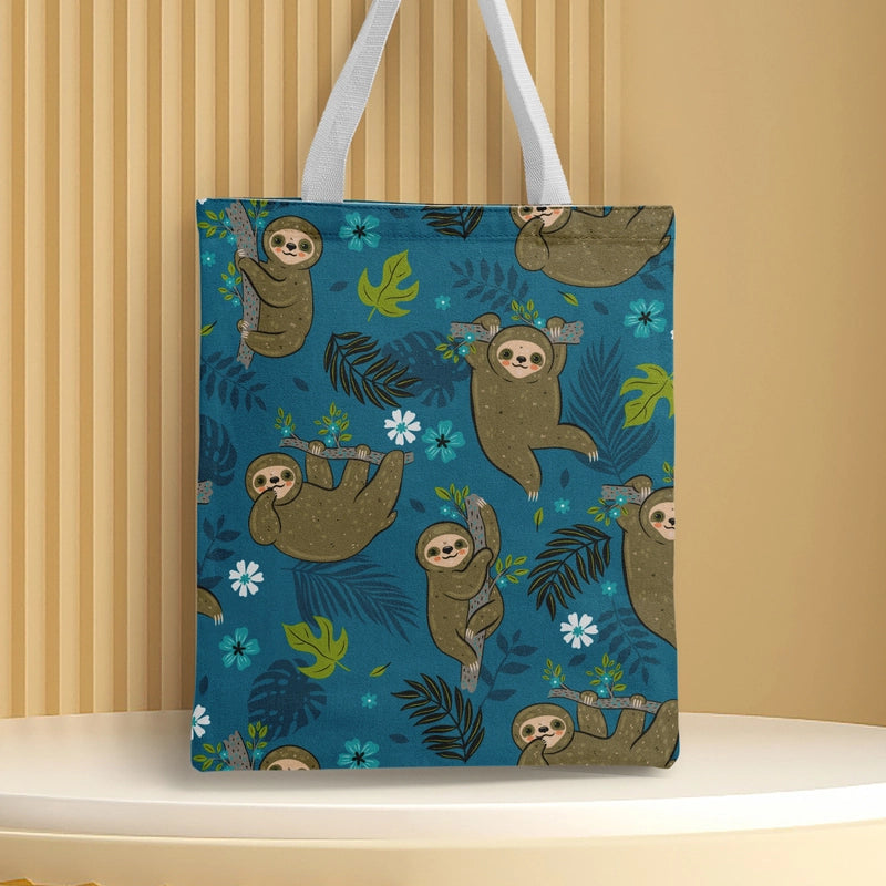 Women's Medium Canvas Animal Basic Classic Style Square Open Canvas Bag