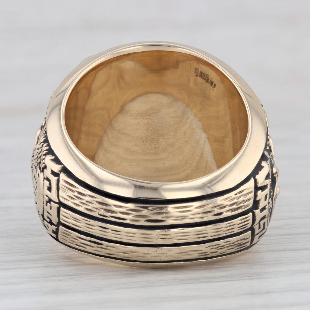 Virginia Polytechnic University Class Ring 10k Gold Lab Created Sapphire Diamond