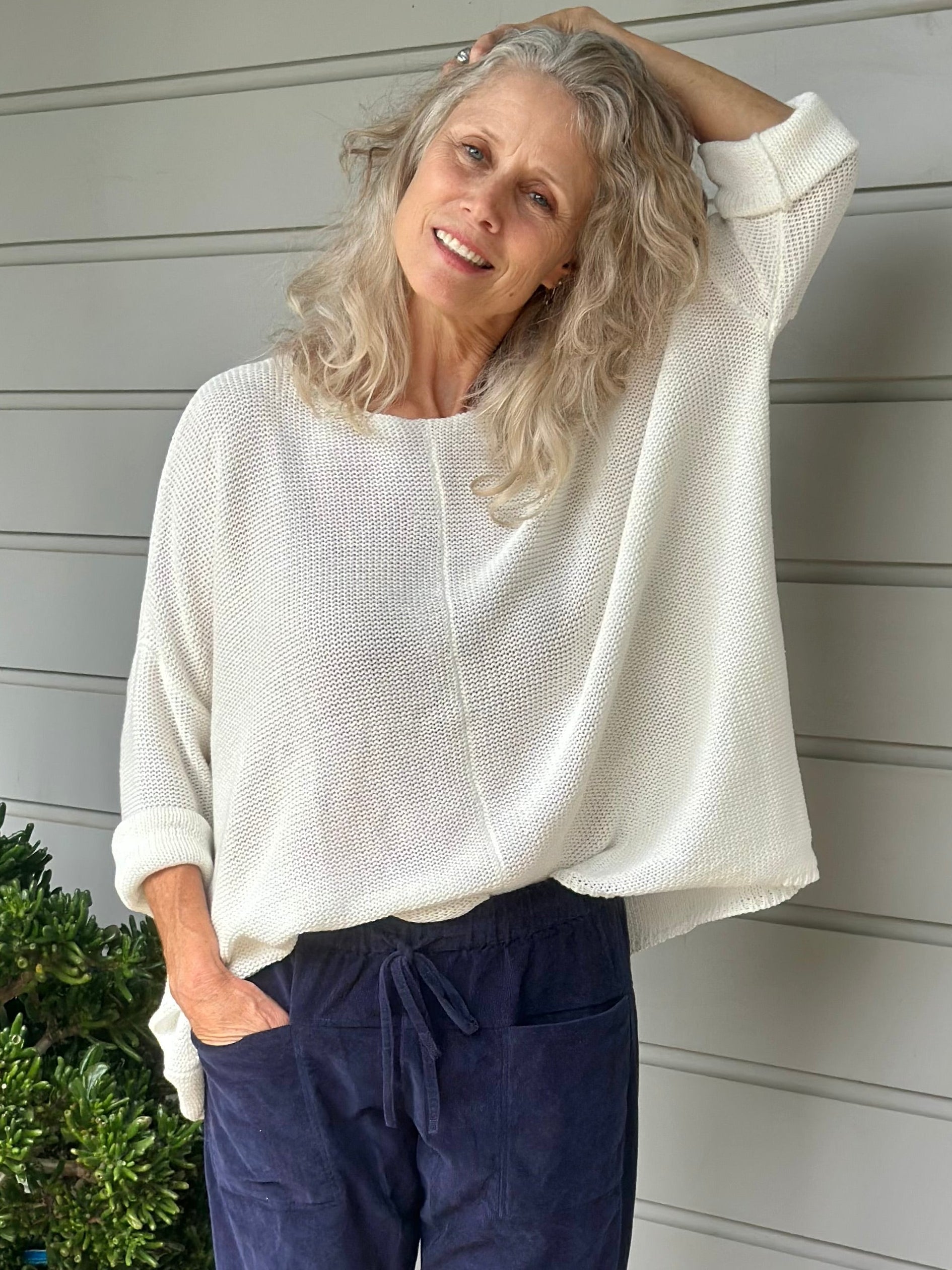stella jersey - warm white cotton knit