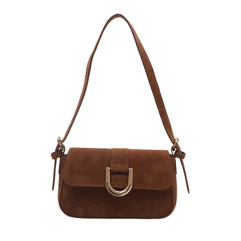 Women's Medium Special Solid Color Streetwear Sewing Thread Square Flip Cover Crossbody Bag