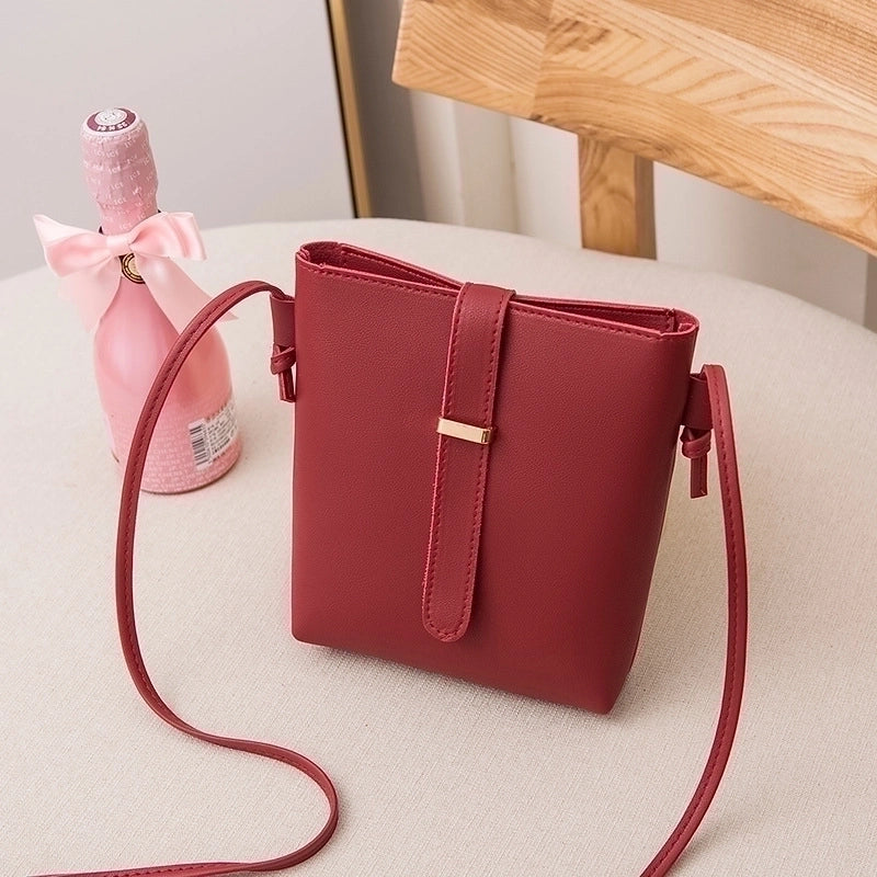Spring New Solid Color Shoulder Messenger Mobile Phone Bag
