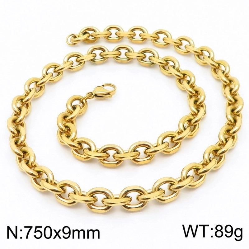 Titanium Steel 18K Gold Plated Fashion Plating Geometric Necklace