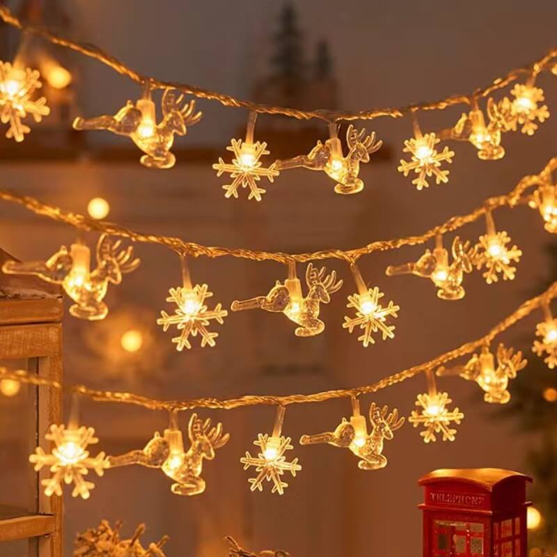 LED lights Christmas Reindeer & Snowflake USB String Lights