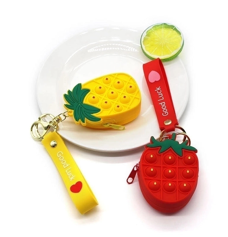 Kid's Medium Silica Gel Fruit Cute Profiled Zipper Crossbody Bag