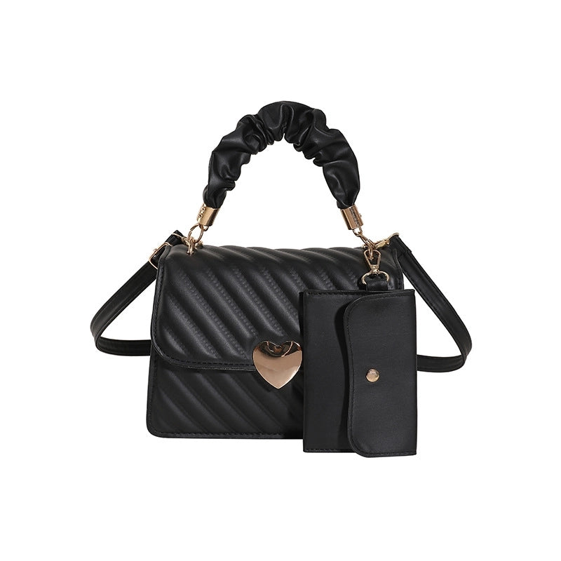 Women's Medium Pu Leather Solid Color Streetwear Magnetic Buckle Crossbody Bag