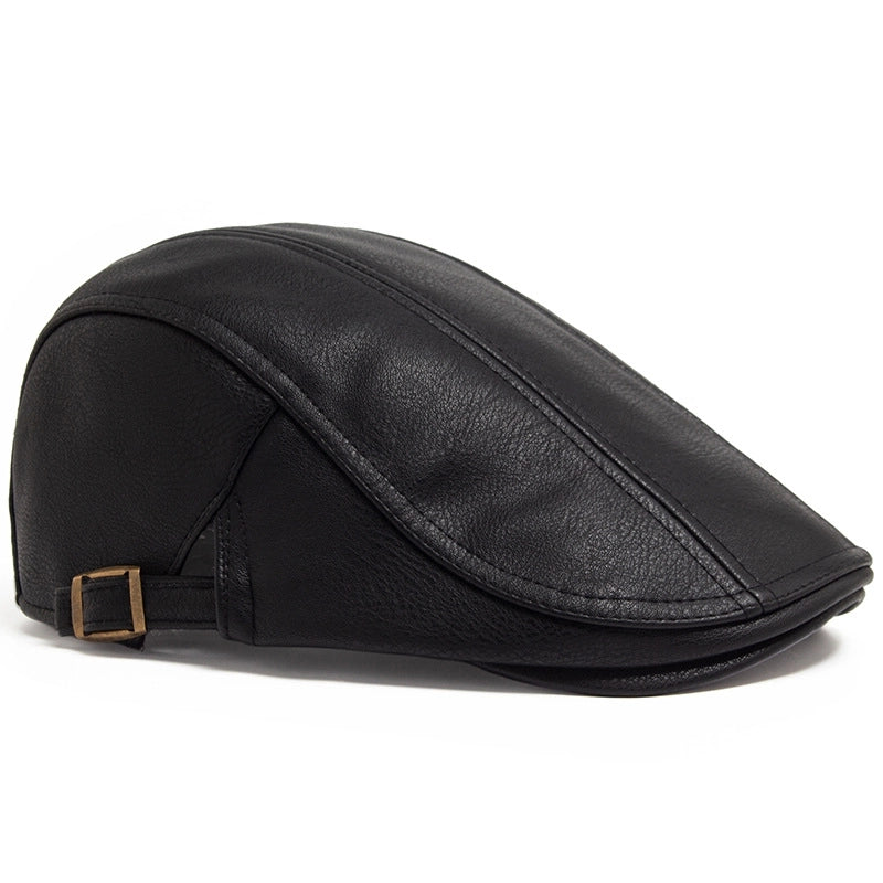 Men's Retro Solid Color Flat Eaves Beret Hat