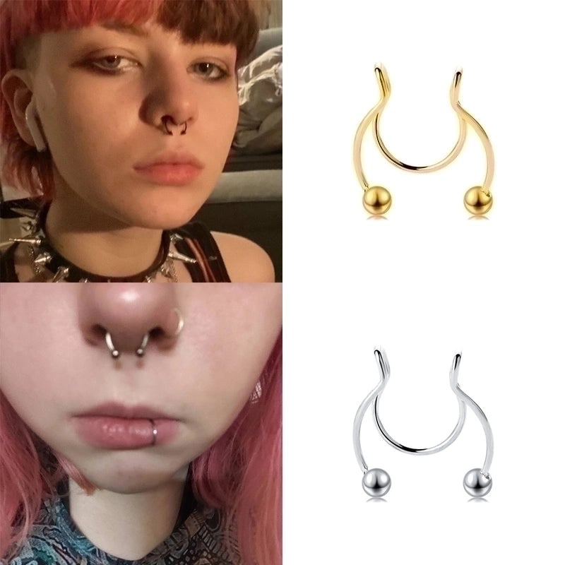 Minimalist Letter Copper Plating Nose Studs
