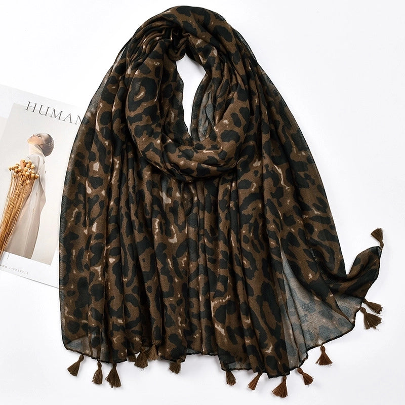 Women'S Bohemian Geometric Cotton And Linen Scarf