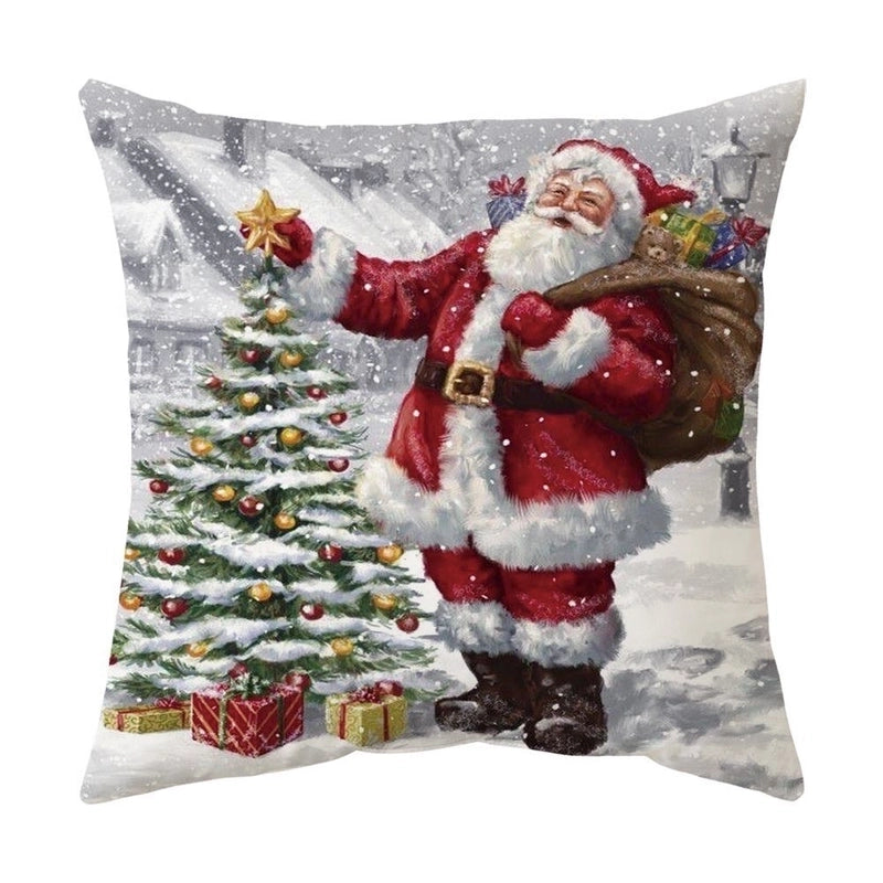 Cute Snowman Short Plush Pillow Cases