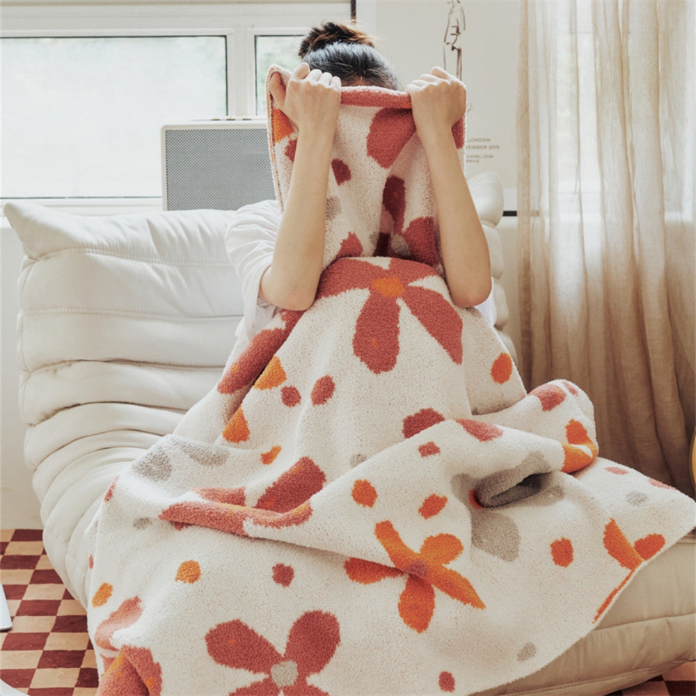 Floral Soft Knit Throw Blanket