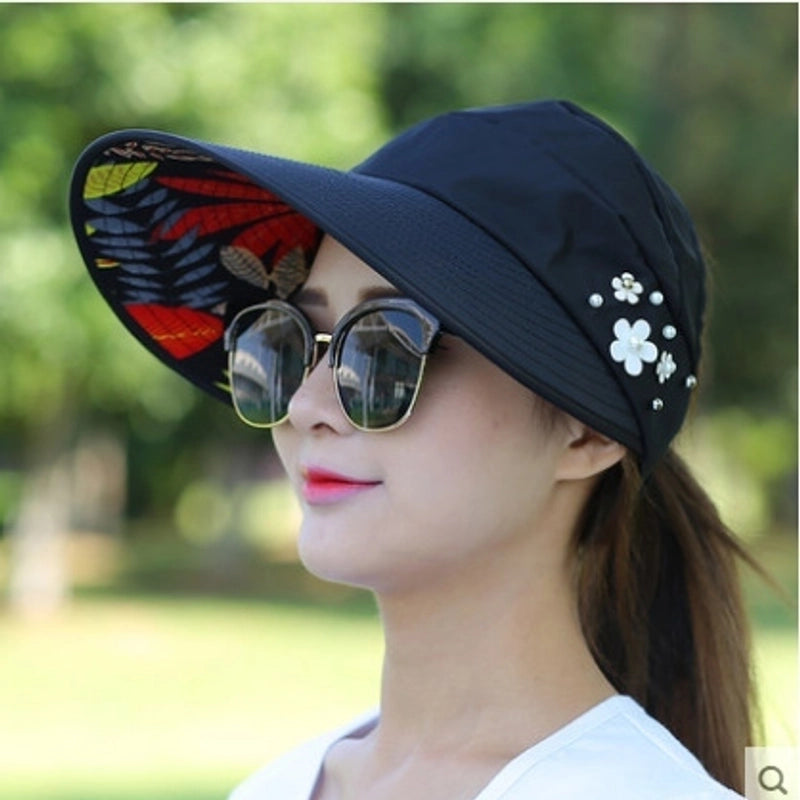 Women's Elegant Basic Minimalist Flower Big Eaves Sun Hat